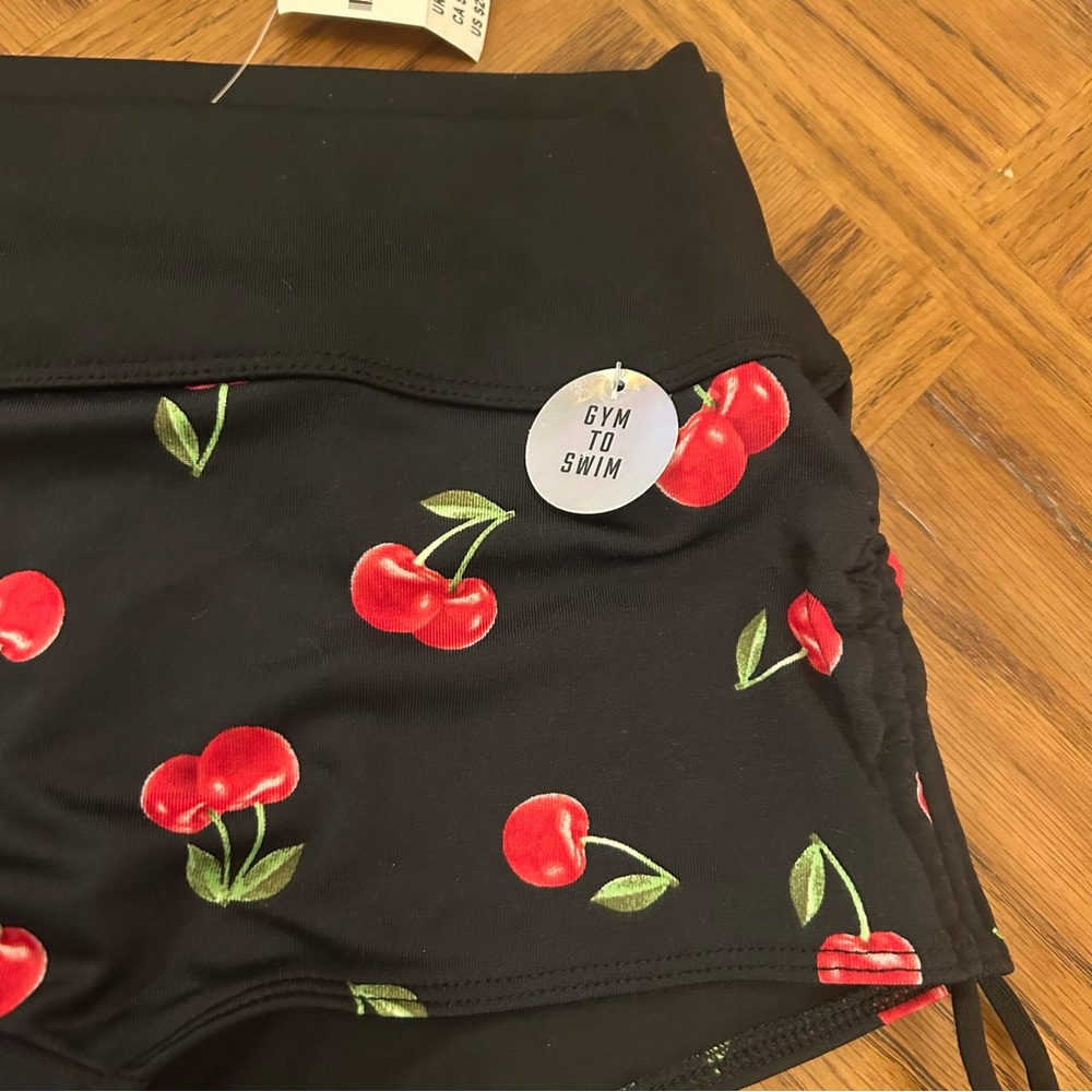 🍒 Gym to Swim Cherries PINK Victoria's Secret Black Cherry Bikini - Picture 6 of 15